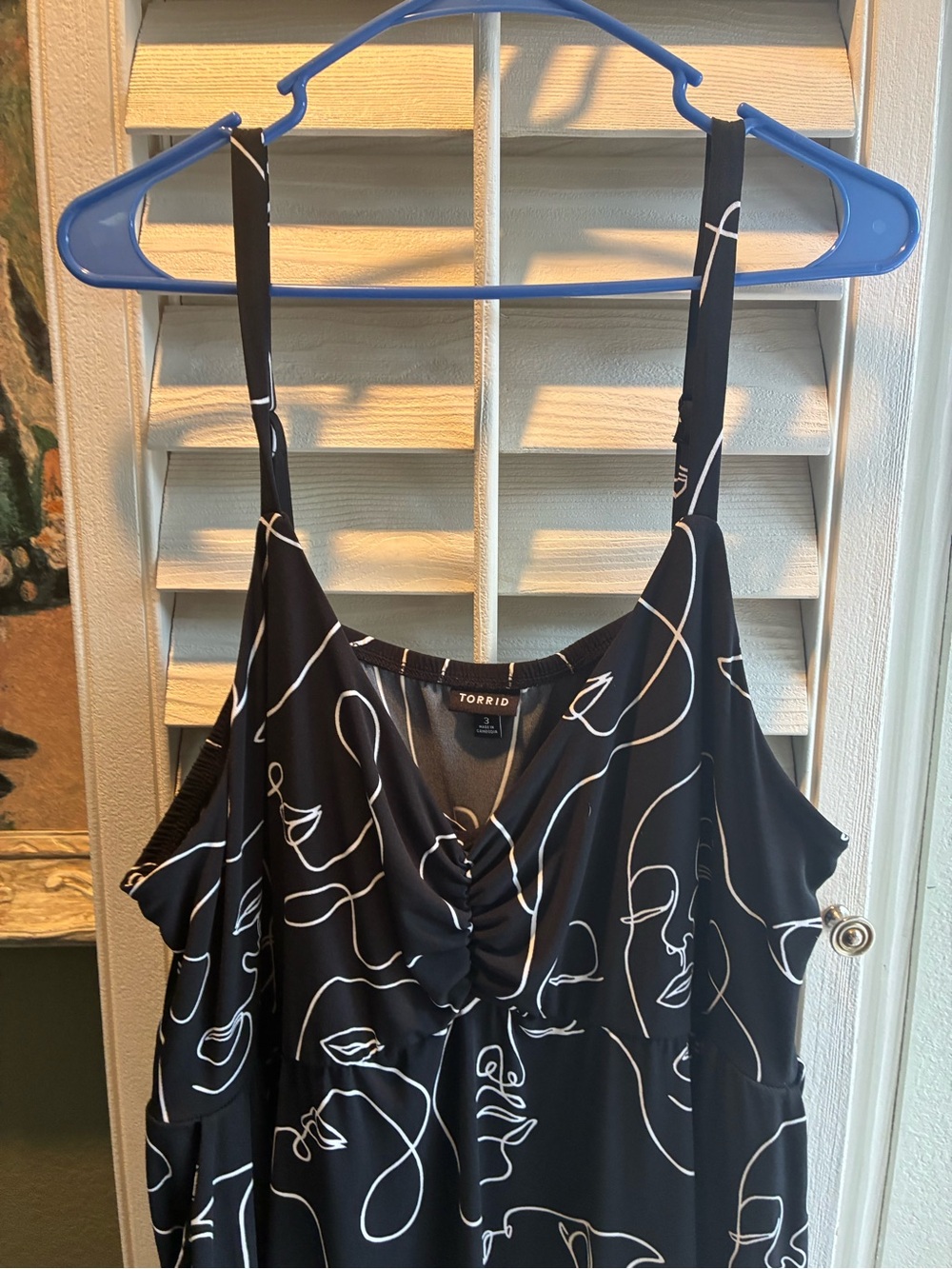 torrid Black Maxi Dress with White Abstract Line Faces - Picture 5 of 11